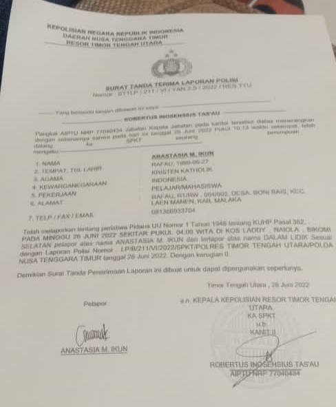 Anastasia M. Ikun Cs Mendatangi Mapolres TTU Untuk Kejadian Ini 