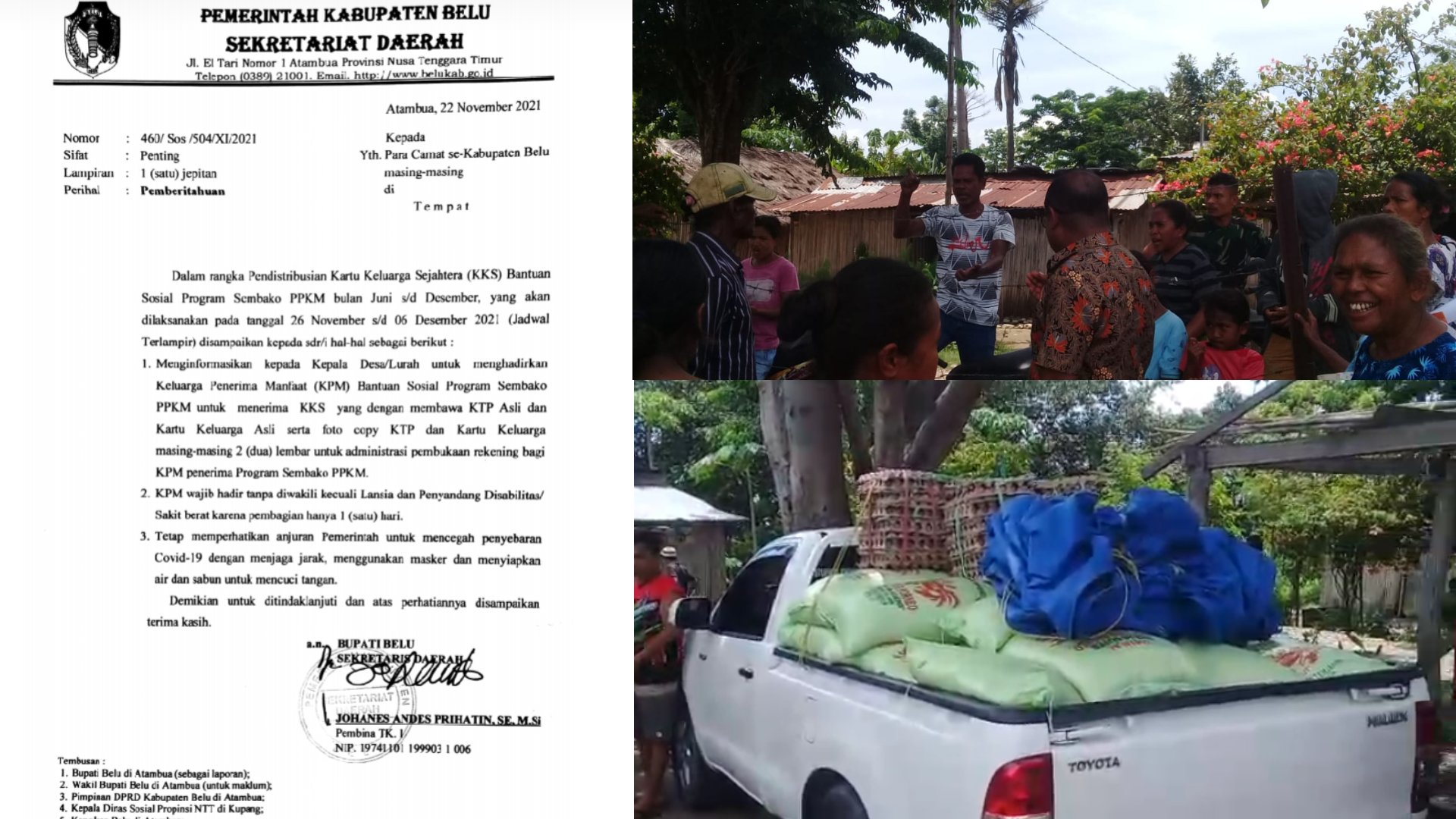 KaDinSos Belu Batalkan Surat Edaran Bupati Belu Soal Bansos PPKM di Desa Leuntolu