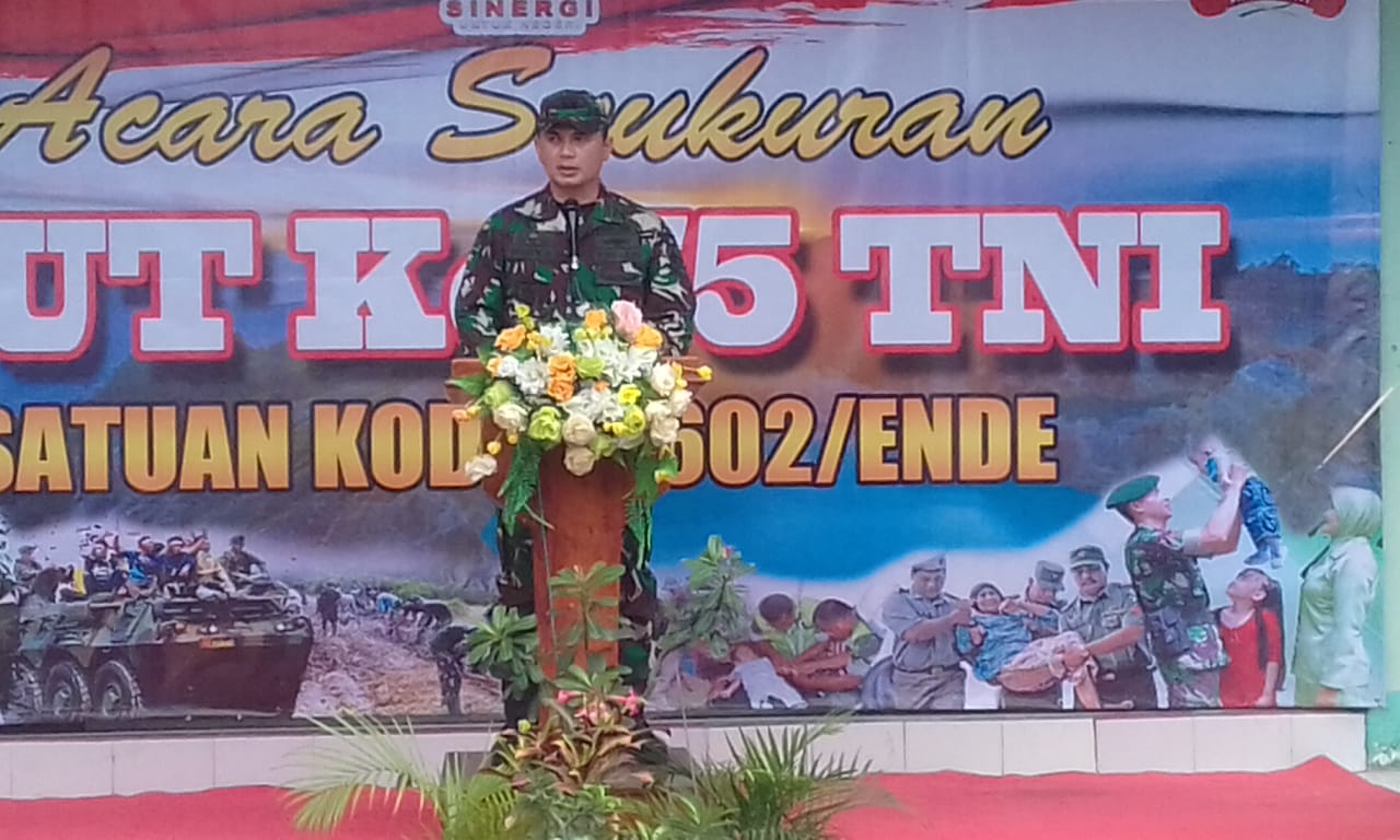 HUT TNI ke-75 Mabes Kodim Ende, Dukung Program TJPS Dari Pemprov NTT
