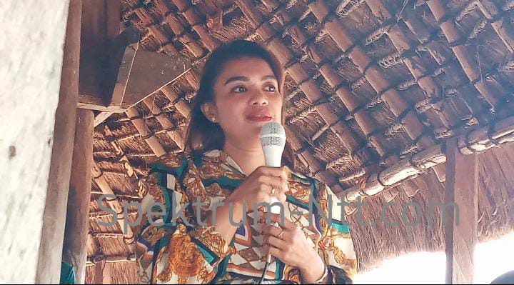 Ceicilia Bere Buti isteri calon wakil Bupati Malaka Kim Taolin Kunjungi Warga Desa Meotroi