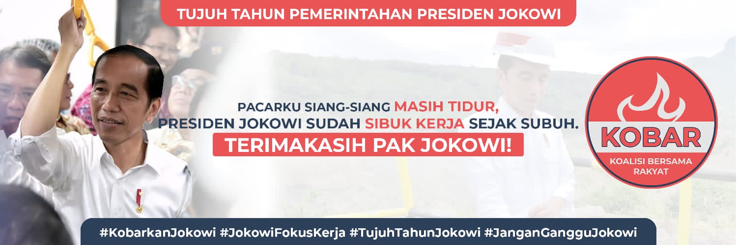 Spanduk Mendukung Tujuh Tahun Kepemimpinan Jokowi Bertebaran. KOBAR : Bentuk Apresiasi Indonesiaku