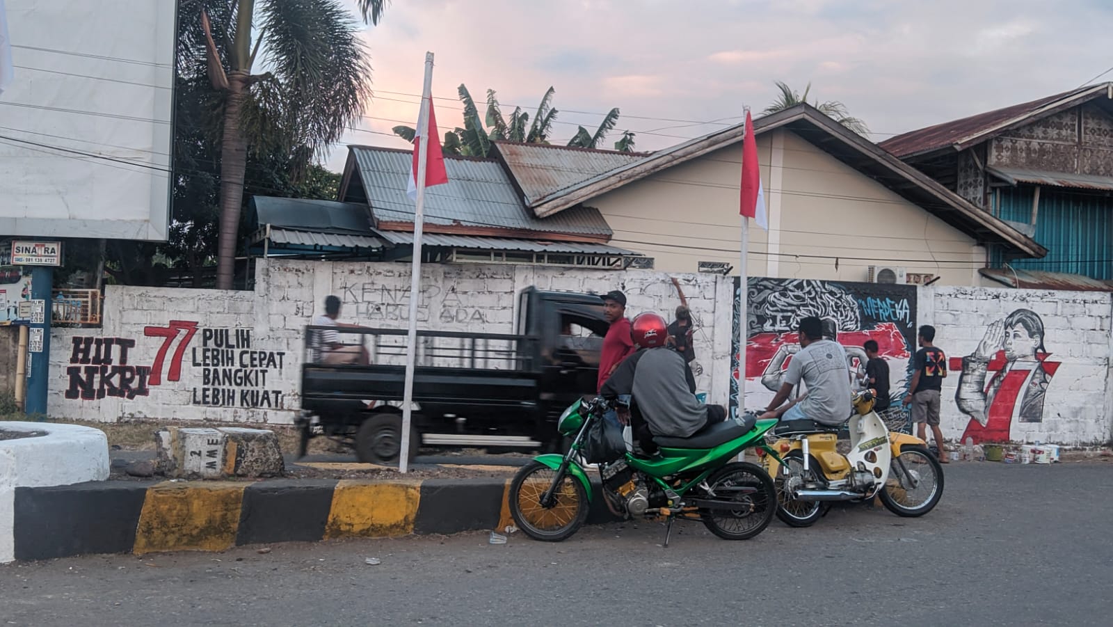 Pemuda Habi-Langir, Sikka, Meriahkan HUT ke-77 RI Dengan Mural