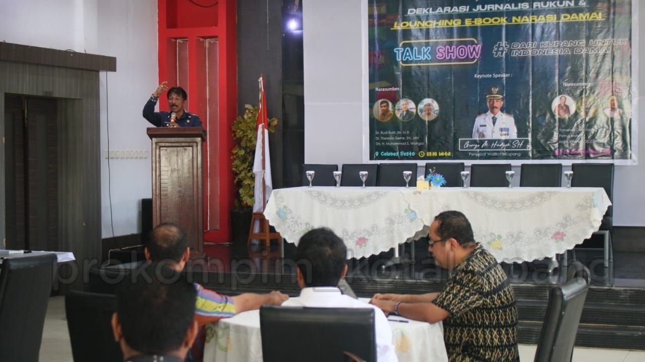 Penjabat Wali Kota Dukung Deklarasi Jurnalis Rukun dan Launching E-Book Narasi Damai.