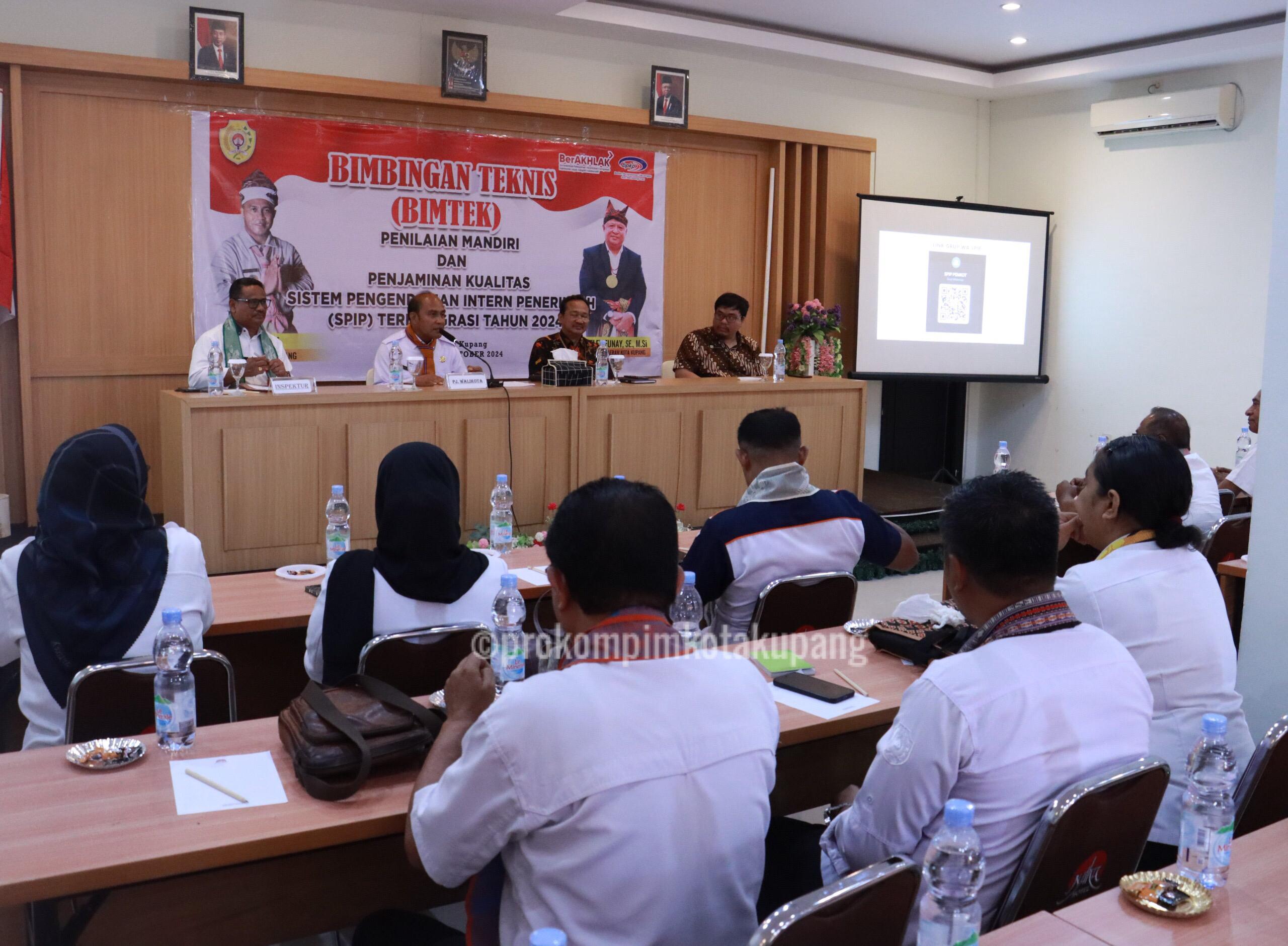 Ini Yang Disampaikan Pj. Walikota Saat Buka Kegiatan Bimtek Penyelenggaraan SPIP Terintegrasi 2024