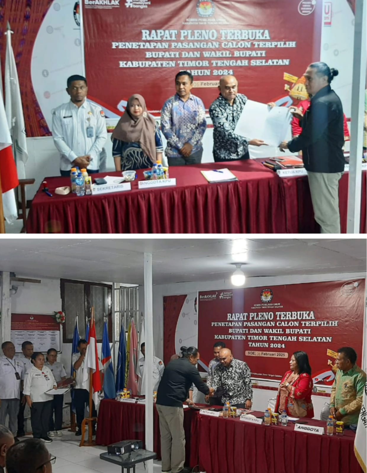 KPU TTS Tetapkan Pasangan BUMY Sebagai Bupati dan Wakil Bupati TTS 2025-2030