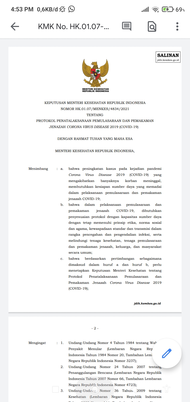 Menteri Kesehatan RI Keluarkan Protokol Penguburan Jenazah Covid-19 Cek Di Sini