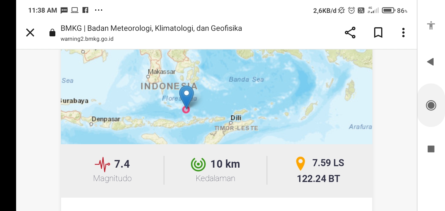   Terdeteksi  Tsunami Terjadi di Marapokot dan Reo,  Dengan Dimensi Kecil, Tempat Lain Tetap Waspada