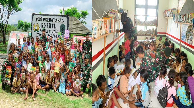 Pasukan Satgas Pamtas RI-RDTL Yonif RK 744/SYB Lakukan Hal Ini Di Hari Sumpah Pemuda