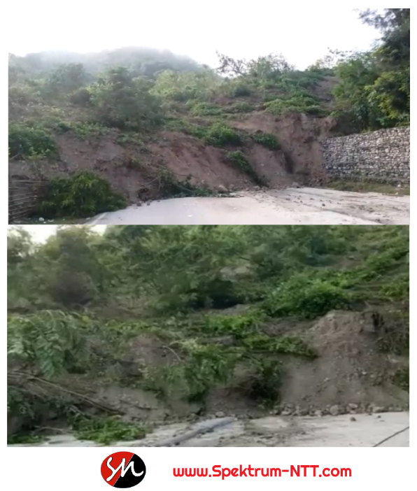 Akibat Fenomena Alam, Ruas Jalan Timor Raya Di Noelmina Tertimbun Material