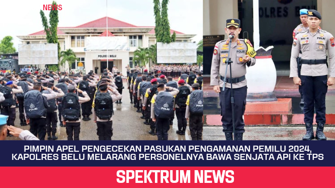 Pimpin Apel Pengecekan Pasukan PAM Pemilu 2024, Kapolres Belu Melarang Personelnya Bawa Senjata Api