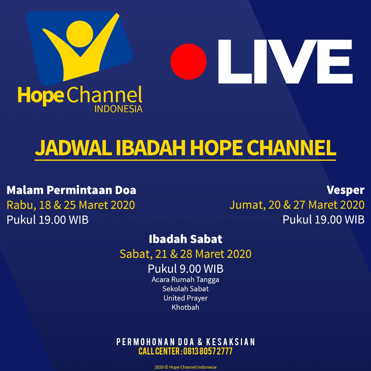 Akibat Corona Banyak Gereja Tutup, Hope Channel Indonesia  Lakukan Siaran Langsung Untuk Masyarakat
