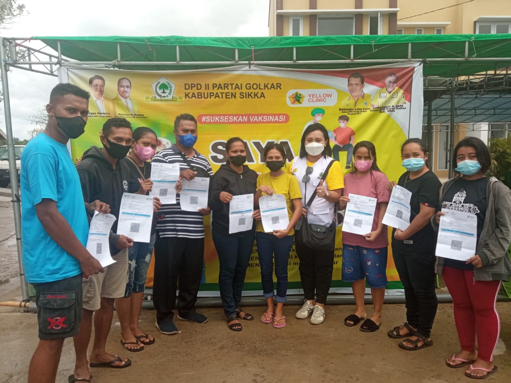 Yellow Clinic Partai Golkar NTT Gelar Vaksinasi Di Sikka Dengan Target Mencapai 1.000 Orang