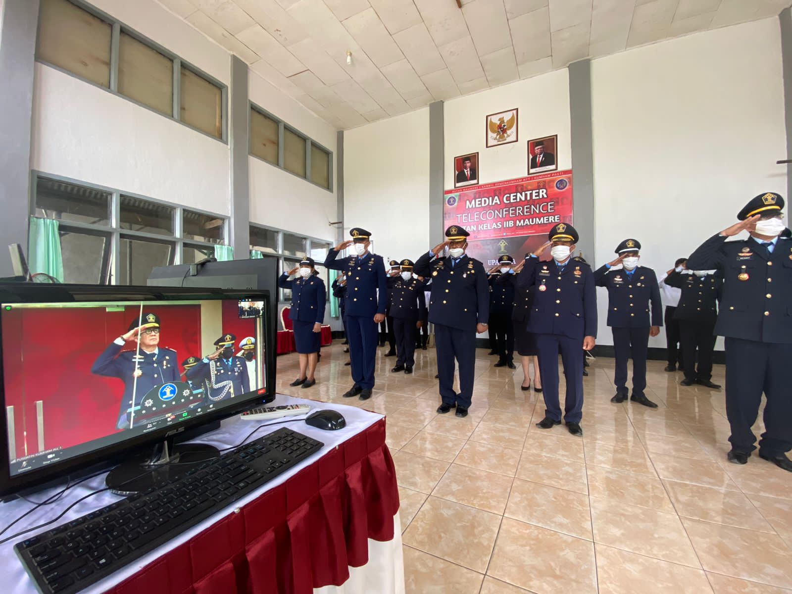 Hari Dharma Karya Dhika, Rutan Kelas IIB Maumere Ikuti secara Virtual
